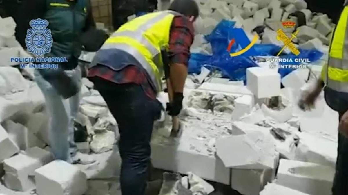 La droga era trasladada en bloques de hormigón