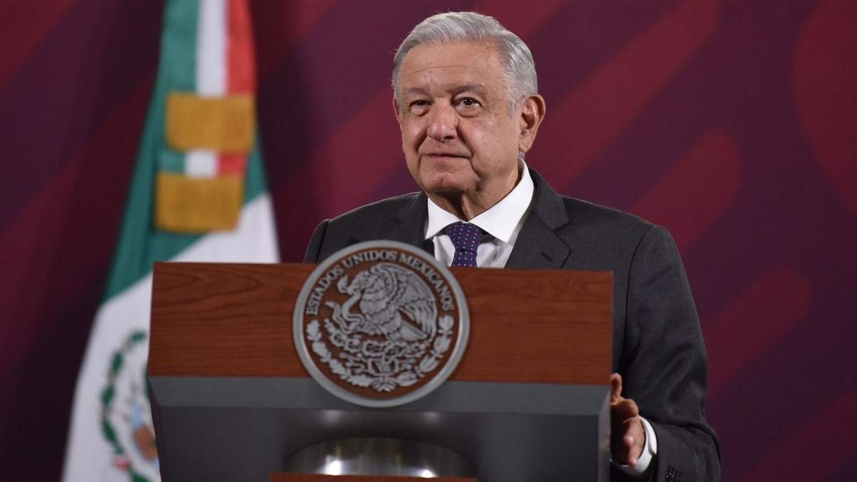 El presidente durante la conferencia matutina de este martes en Palacio Nacional