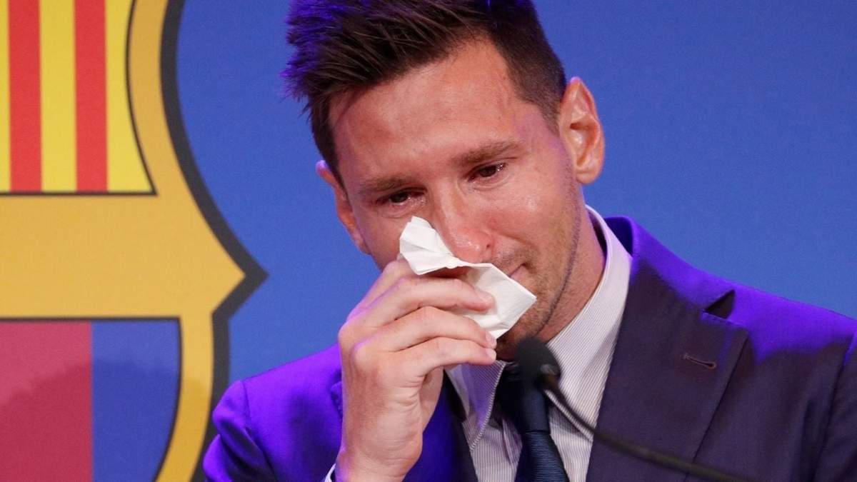 Messi en su despedida del FC Barcelona