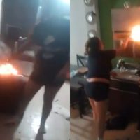 Detienen a mujer que incendió su casa tras discutir con su pareja en Torreón (VIDEO)