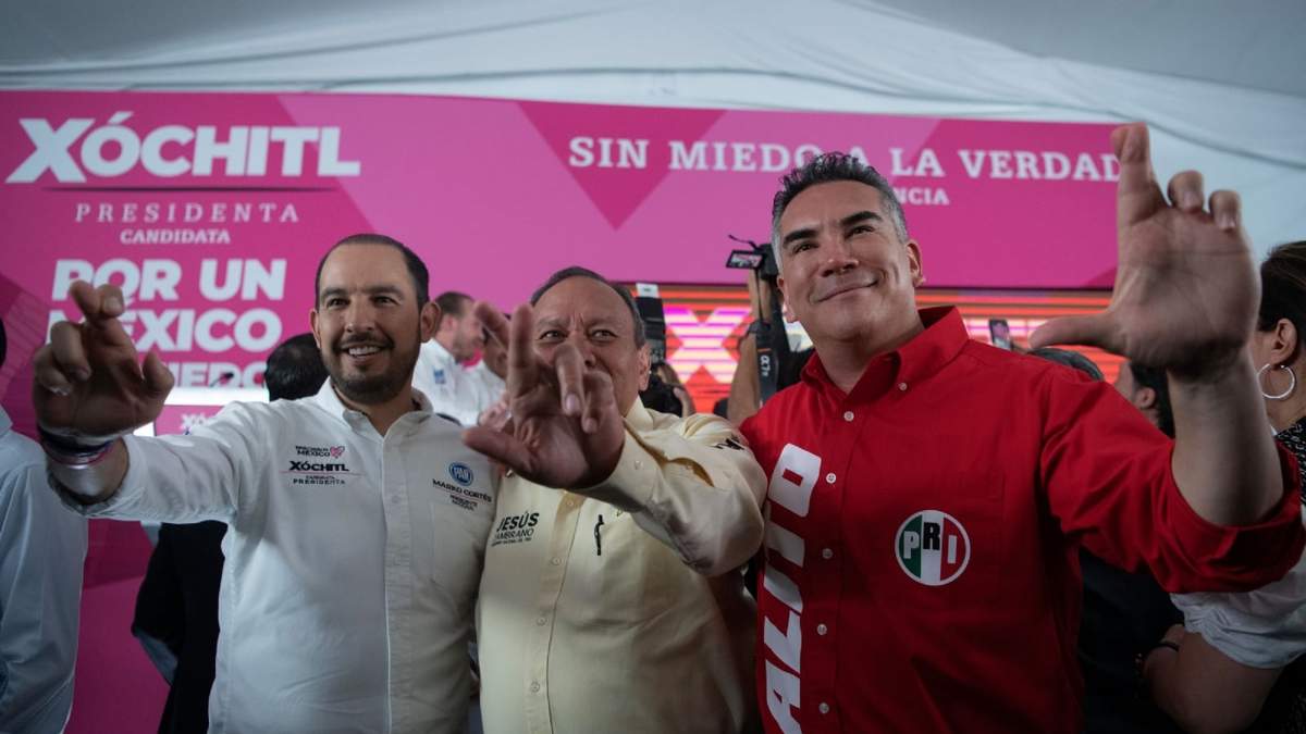 Marko Cortés, Jesús Zambrano y Alejandro "Alito" Moreno