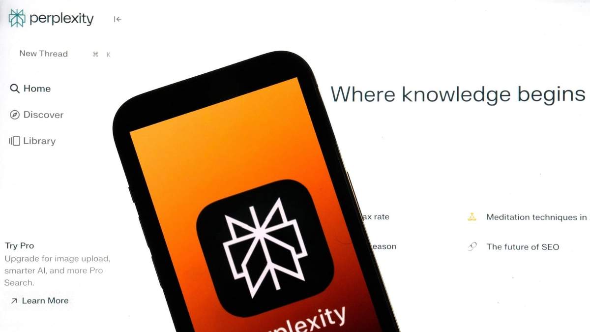 El sitio web y el logotipo de Perplexity