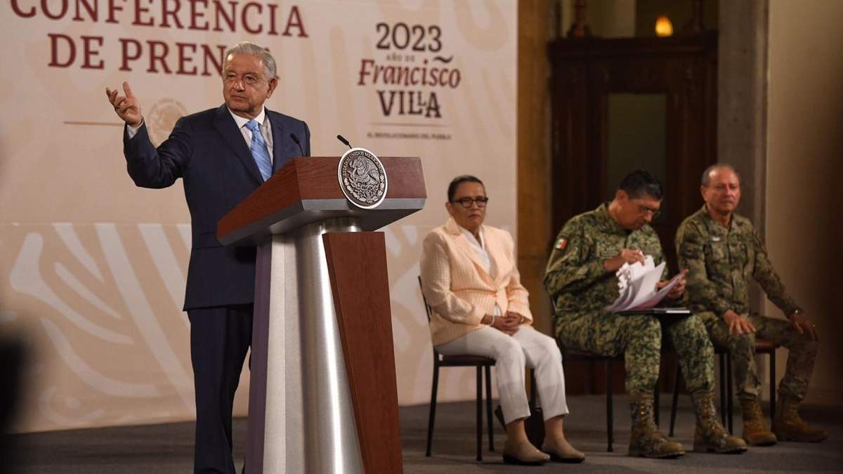 El presidente durante la conferencia de este jueves en Palacio Nacional