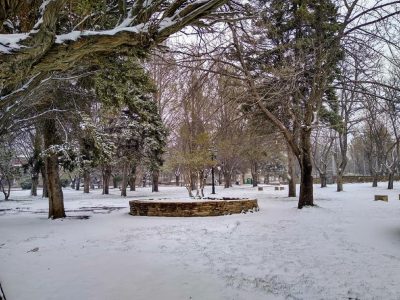 Primavera en Zapala: nieve, hielo y varios grados bajo cero