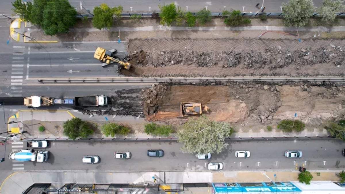 Obra en la Avenida Mosconi. Fuente: (Facebook)