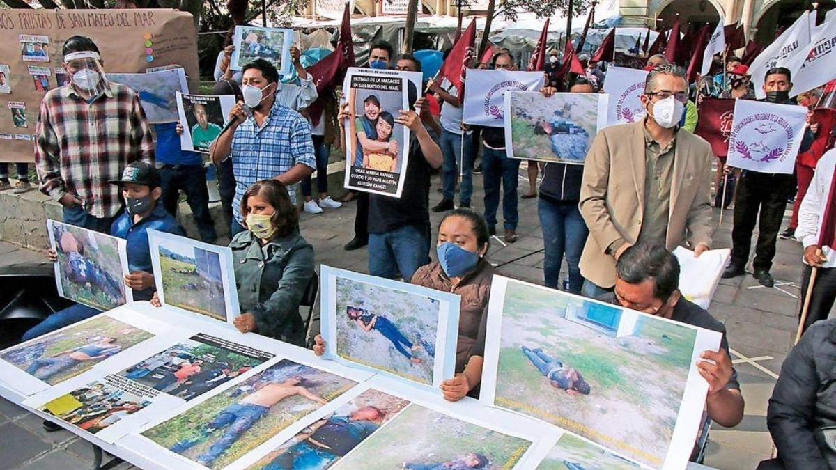 Protesta en Oaxaca. Familiares de las víctimas.