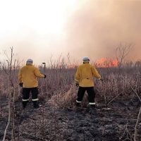 Inmensa cortina de humo por los descontrolados incendios en del Delta del Paraná