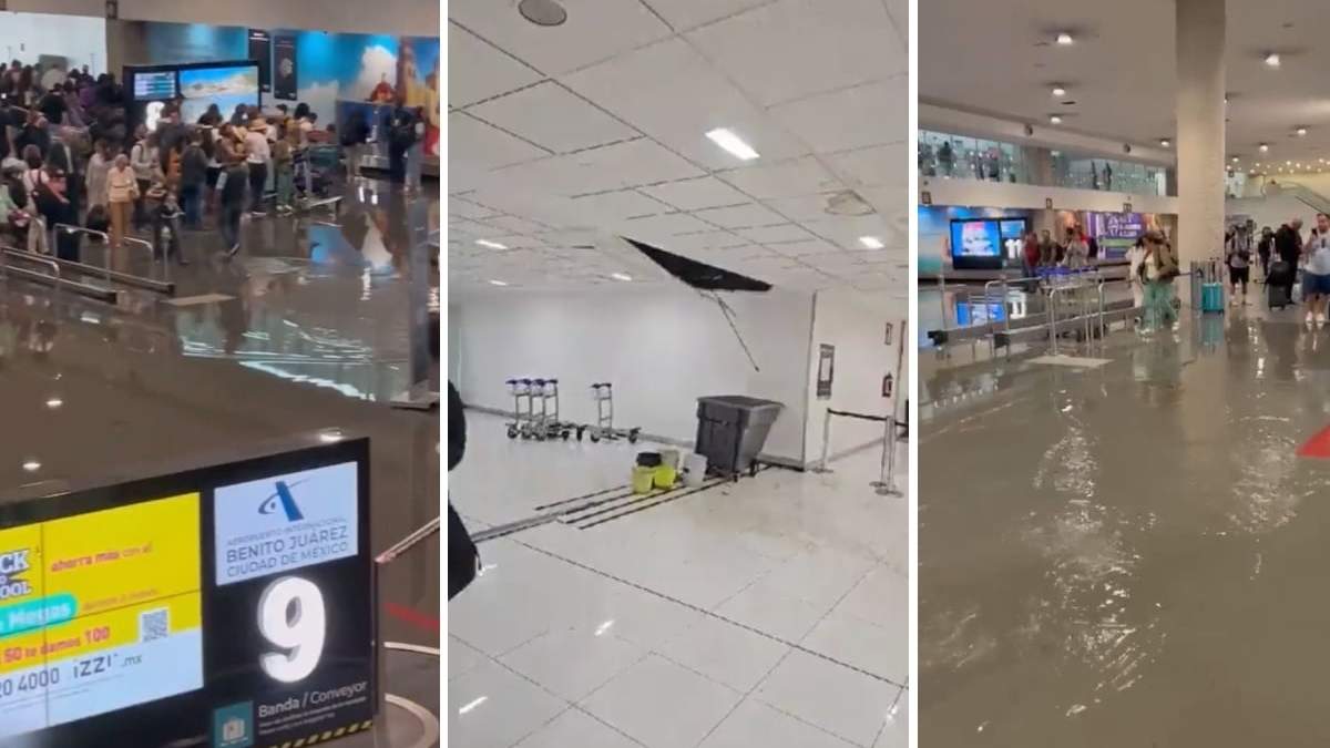 Afectación de la lluvia en el AICM