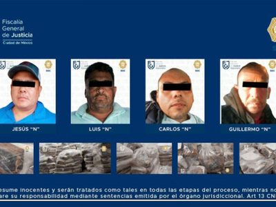 Vinculan a proceso a los 4 detenidos por el cargamento "histórico" de cocaína en la CDMX