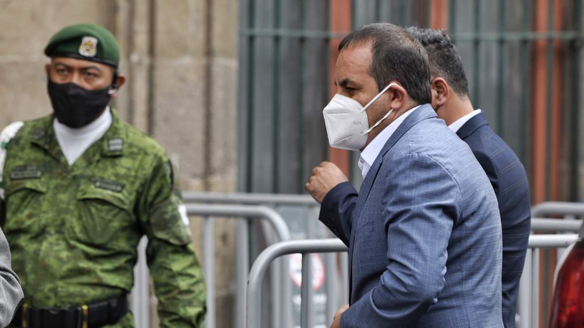 El gobernador de Morelos Cuauhtémoc Blanco Bravo a su llegada a Palacio Nacional