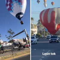 Globos aerostáticos aterrizan de emergencia en bulevares de León (Videos)