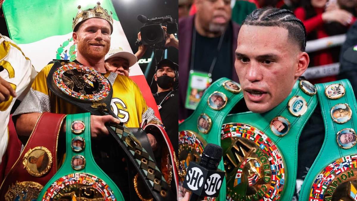 Canelo Álvarez y David Benavidez. Fuente: (X)