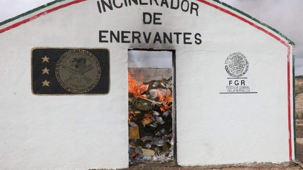 Quema de drogas incautadas en Zacatecas