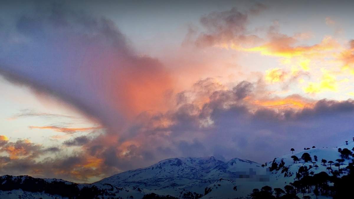 El Copahue, ayer por la tarde