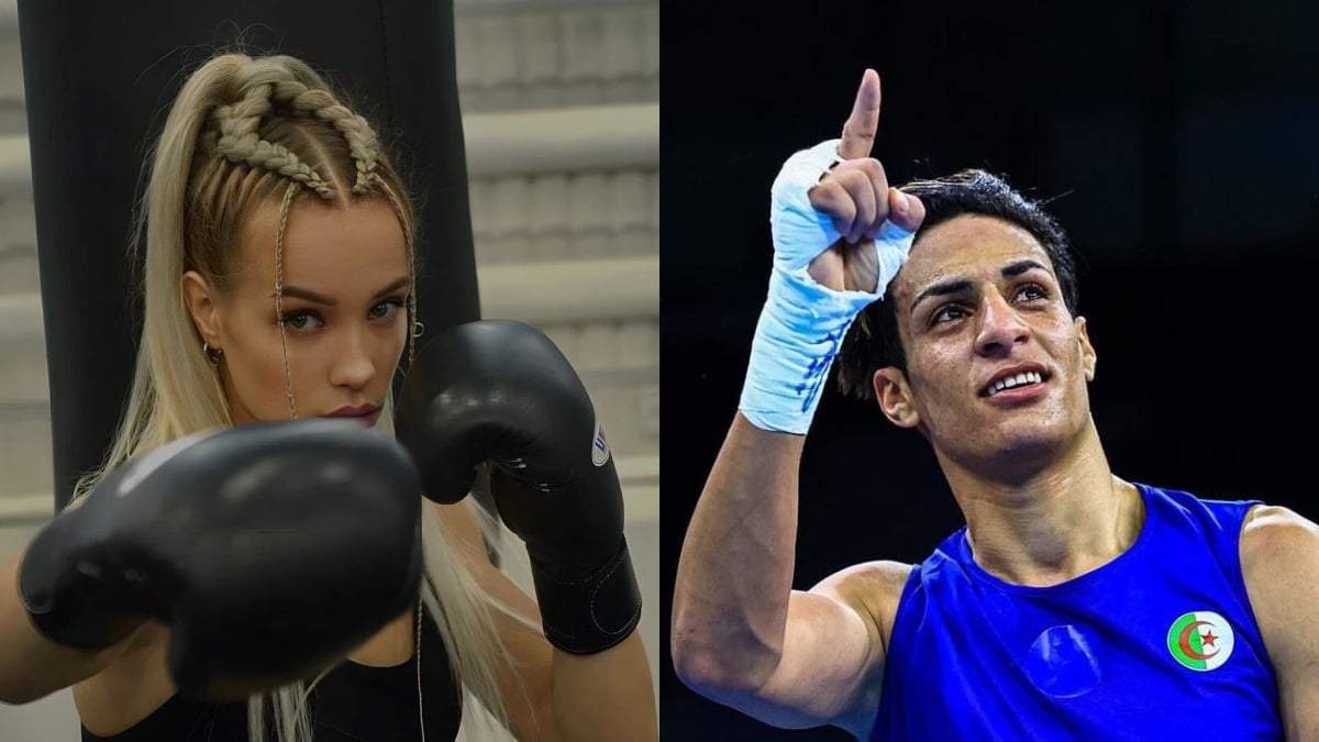 La boxeadora rusa Azalia Amineva e Imane Khelif