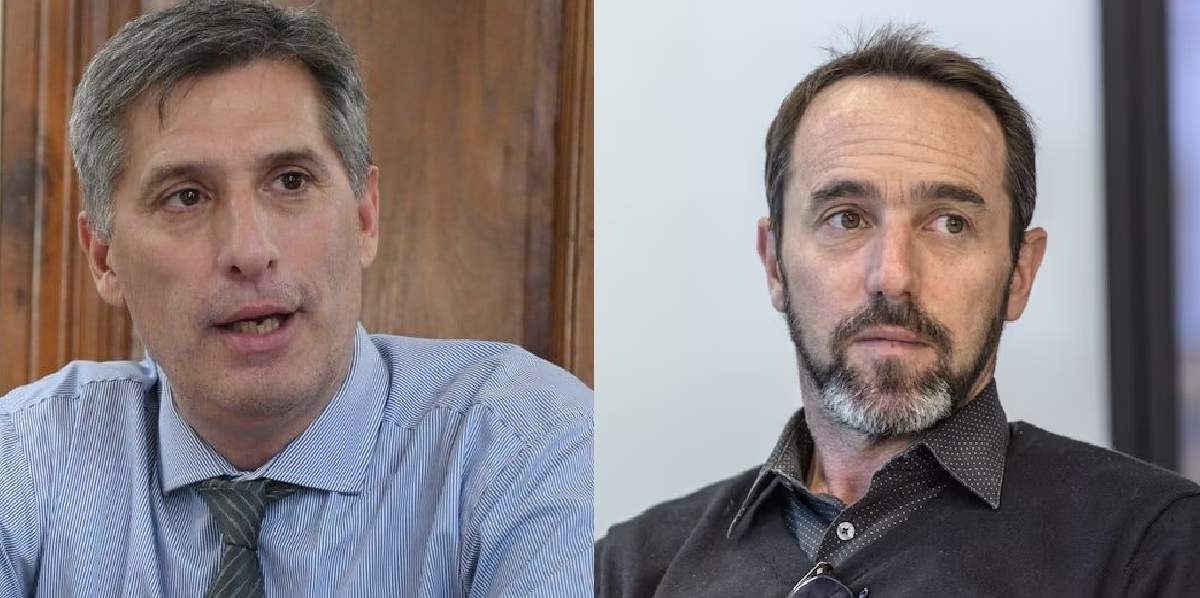 El ministro de Economía de Santa Fe, Pablo Olivares, y Marcos Galperin
