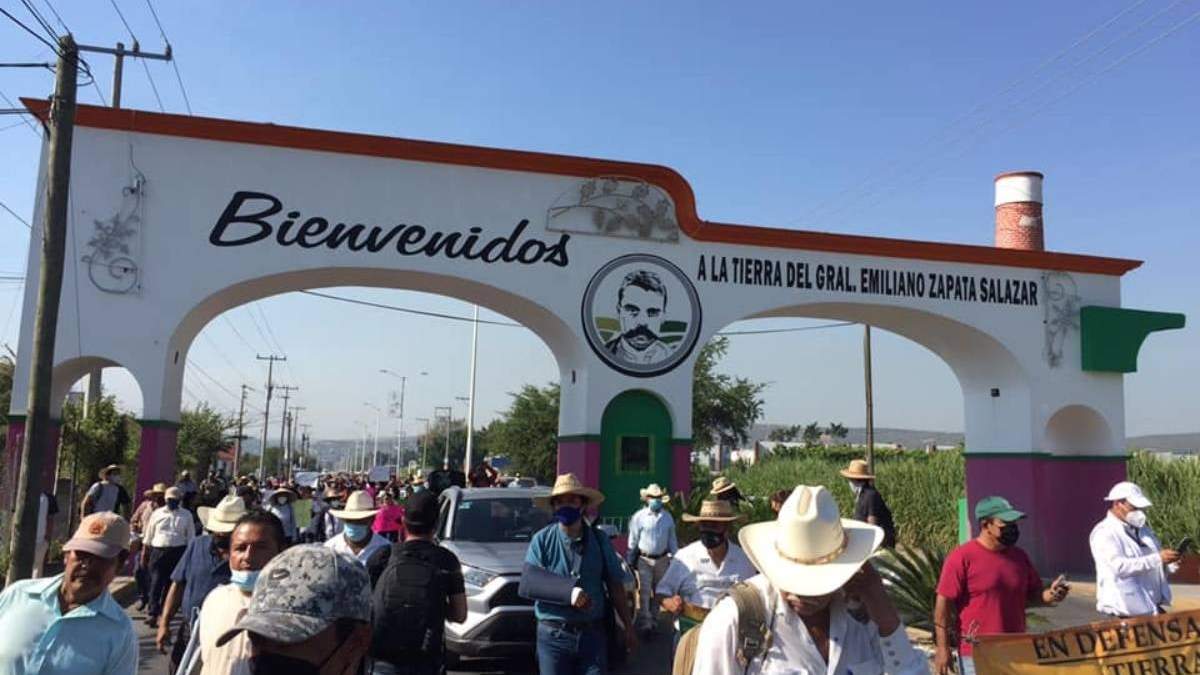 La protesta de campesinos contra la termoeléctrica de Huexca. Foto: Especial