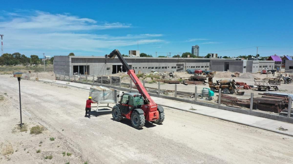 El hospital modular de Las Grutas cada vez más cerca de su inauguración. Fuente: (Twitter)