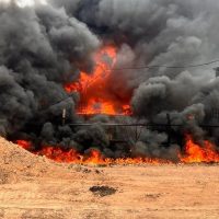 Voraz incendio en una fábrica que produce resinas en el Parque Industrial de Gualeguaychú