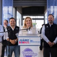 Gobernadora de Chihuahua pone en marcha 9 estaciones más del BRT-1 en Ciudad Juárez