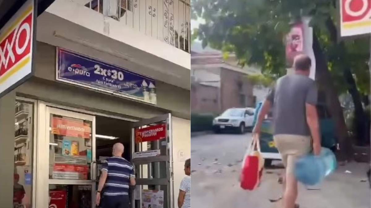 Un video difundido en redes sociales muestra el momento en que hombres toman productos de una tienda OXXO sin empleados en Puerto Vallarta después del operativo en el que fue abatido El Mencho.