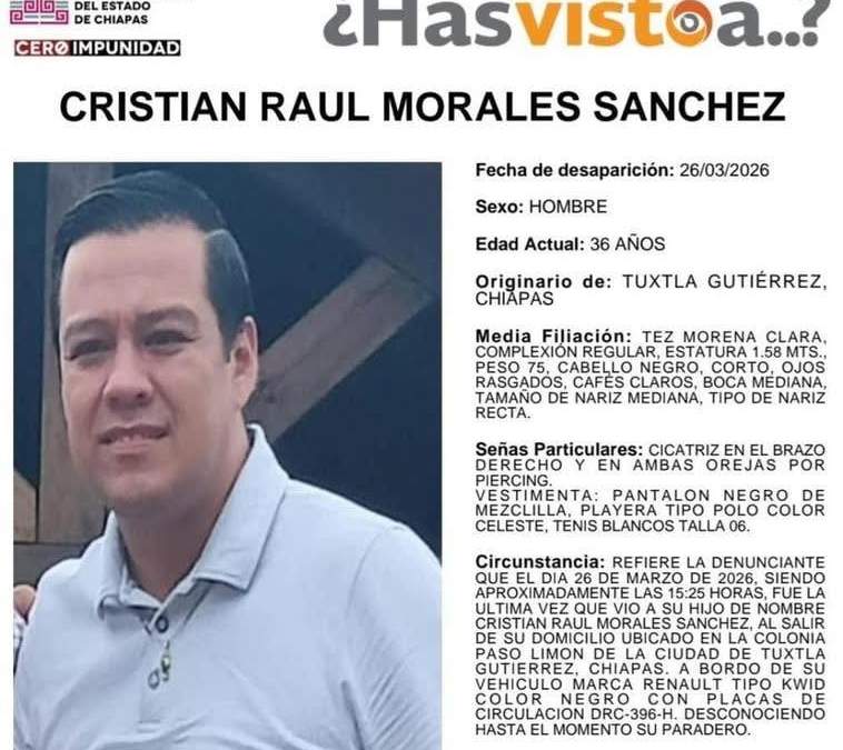 Ficha de búsqueda de Cristian Raúl Morales Sánchez