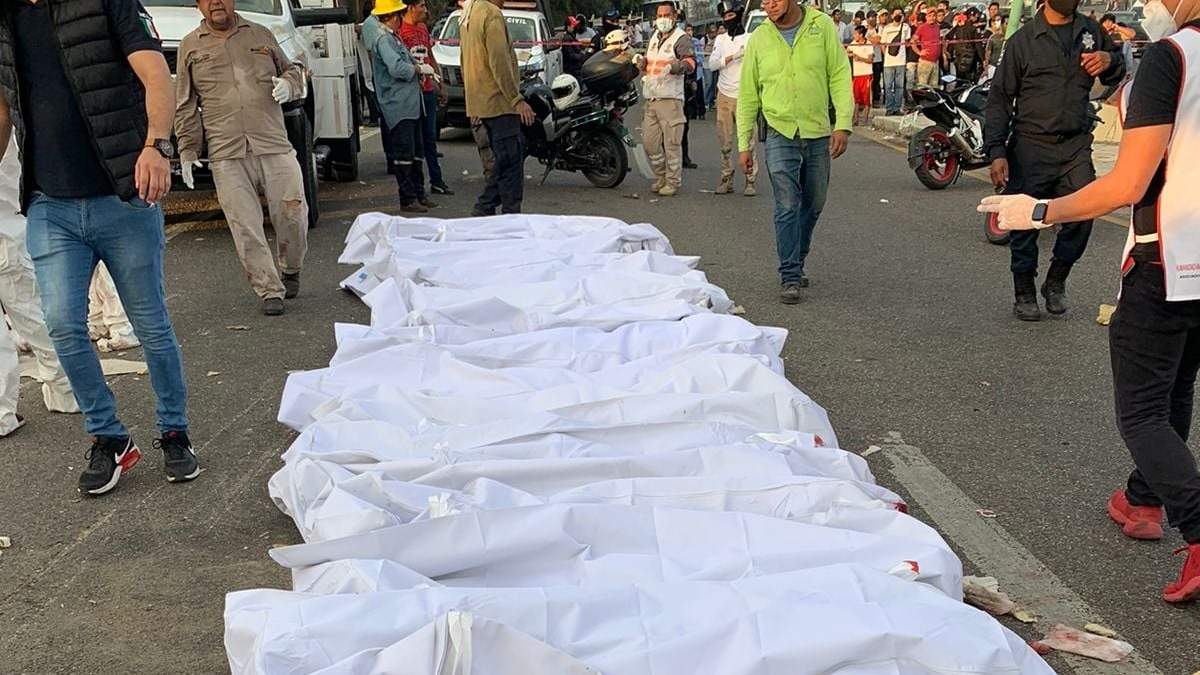 Migrantes fallecidos en el accidente en Tuxtla Gutiérrez