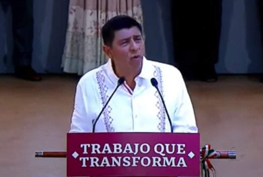El gobernador Salomón Jara, en su mensaje con motivo de la entrega de su Primer informe de gobierno