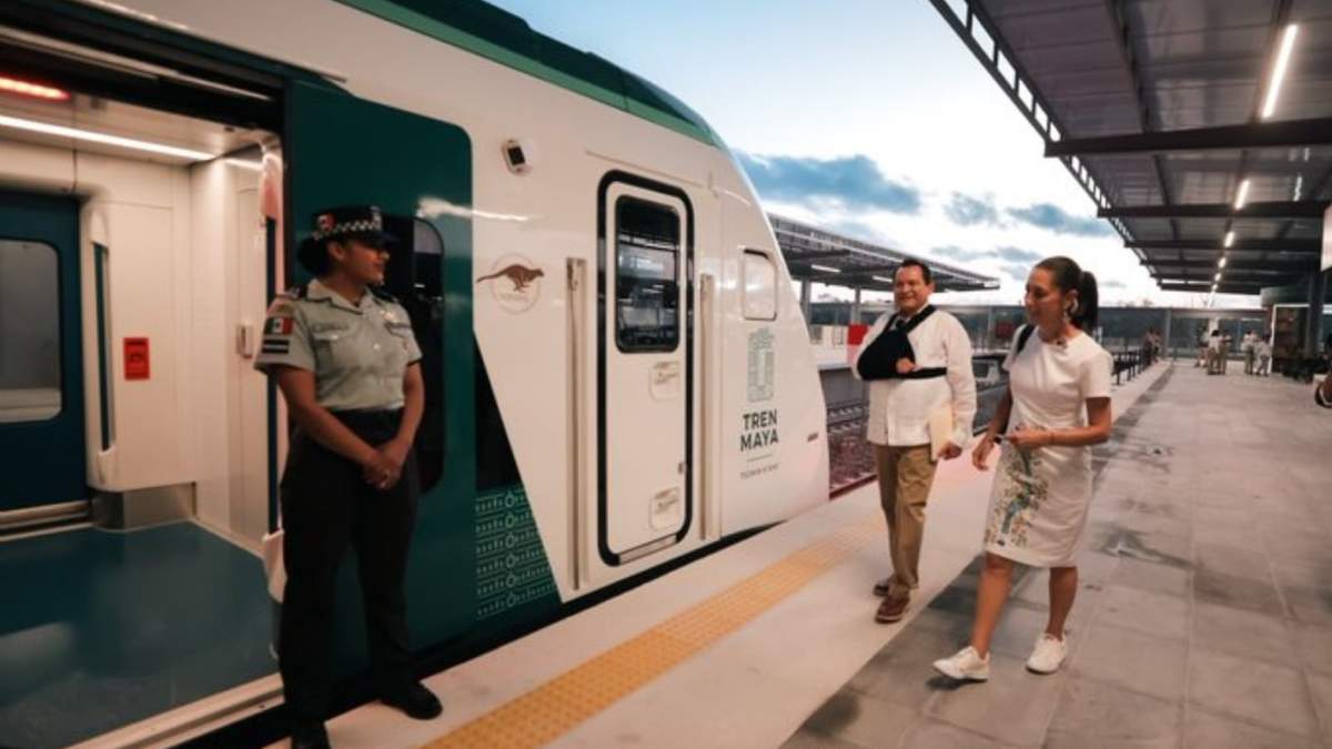Claudia Sheinbaum viajó en el Tren Maya