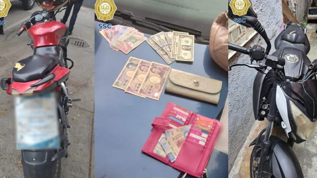 Motocicletas y dinero asegurado
