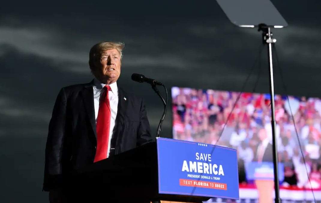 Trump en el mitin de Sarasota, Florida.
