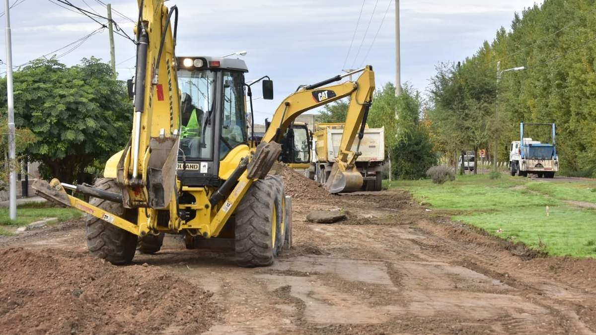 Pavimentación de la calle Necochea. Fuente: (Twitter)