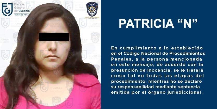 Patricia N, detenida por su presunta participación en el feminicidio de Paola Michelle Rico