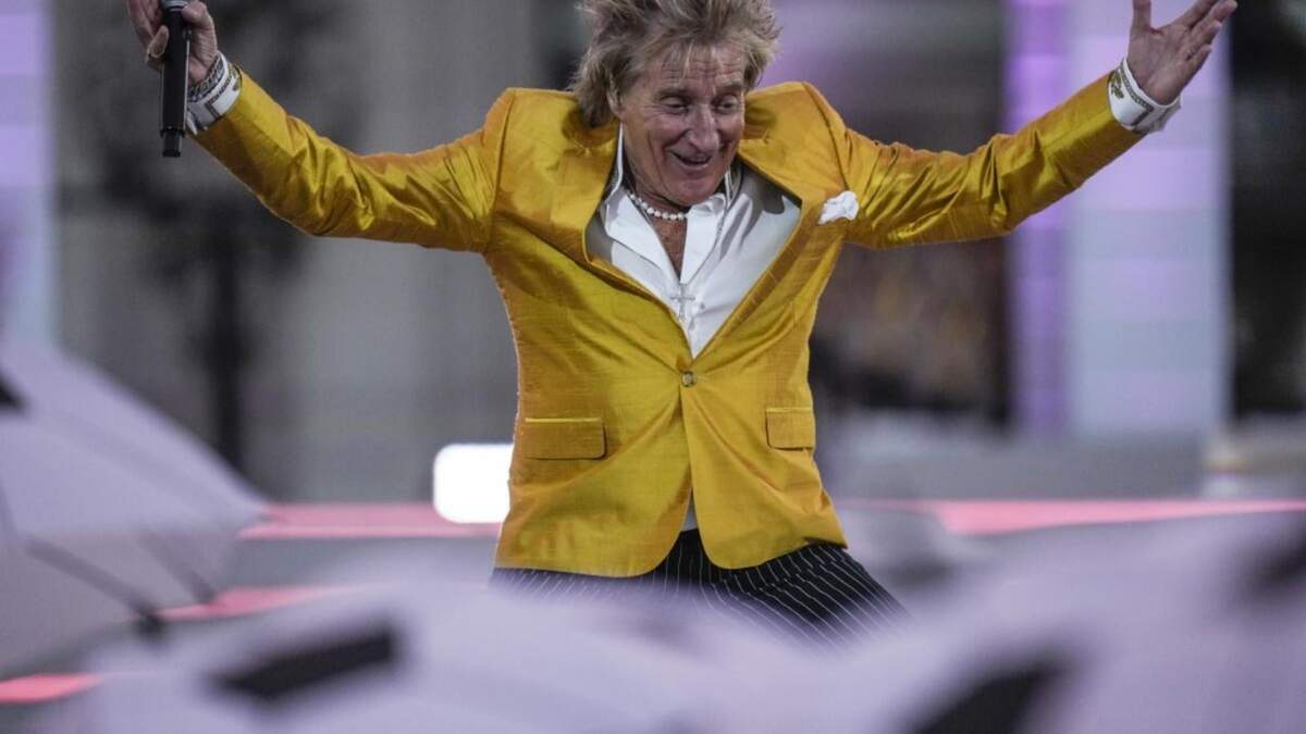 Rod Stewart en el concierto Platinum Jubilee frente al Palacio de Buckingham en Londres el 4 de junio del 2022