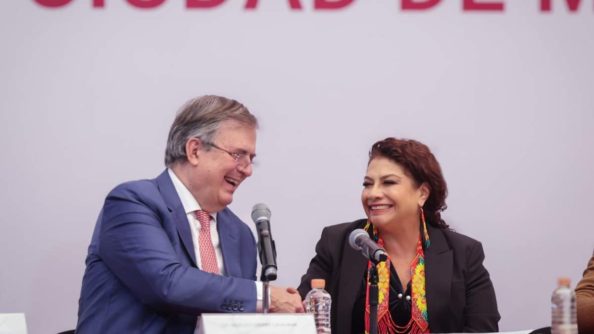La jefa de Gobierno, Clara Brugada y Marcelo Ebrard,secretario de Economía federal