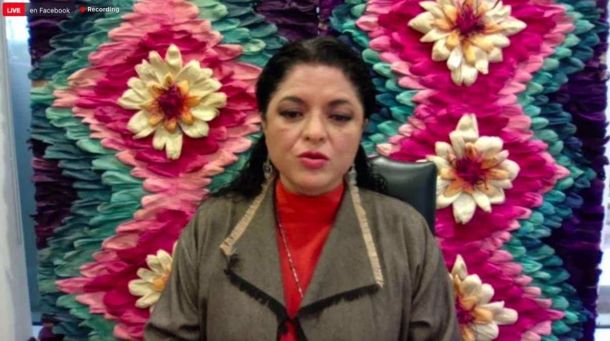 Alejandra Frausto, en la videoconferencia