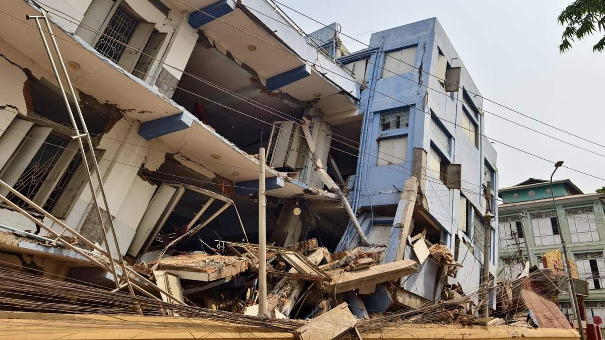Afectaciones por sismo en Myanmar