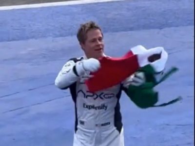 Brad Pitt causa sensación en el Gran Premio de México (Video)