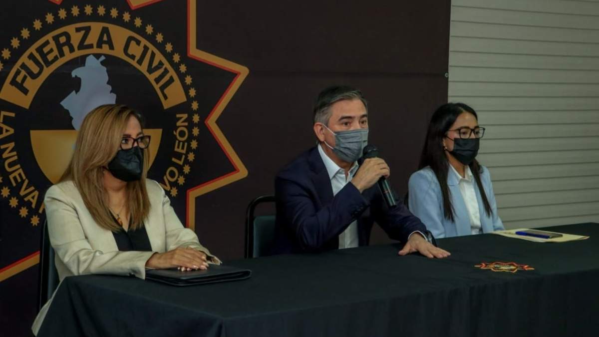 El secretario de Seguridad de Nuevo León, Aldo Fasci, y la presidenta de la Comisión Estatal de Derechos Humanos