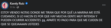 La respuesta de la influencer nudista a críticas sobre su resguardo por parte de elementos de la Marina