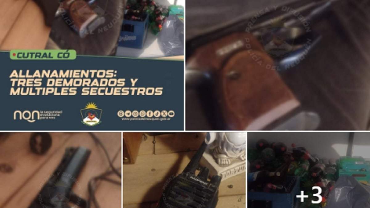 En la última semana la Policía realizó 18 allanamientos y secuestró al menos 7 armas de fuego en Cutral Co. Fuente (Policía de Neuquén)