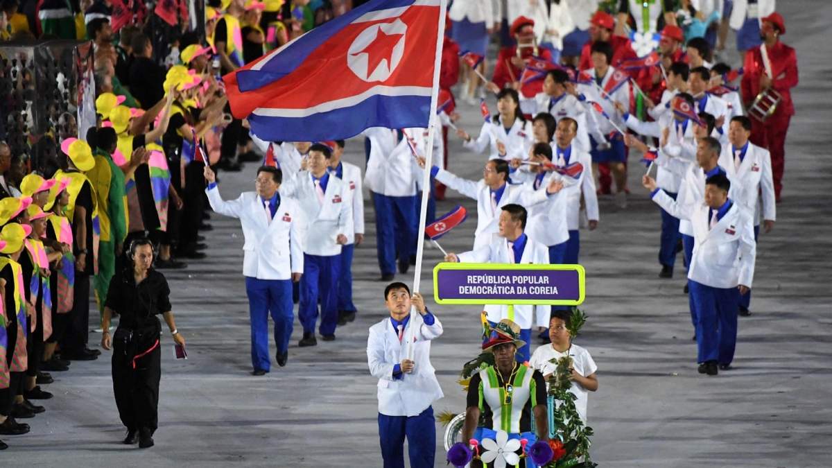 Delegación de Corea del Norte en las olimpíadas del Río 2016. Fuente: (Twitter)