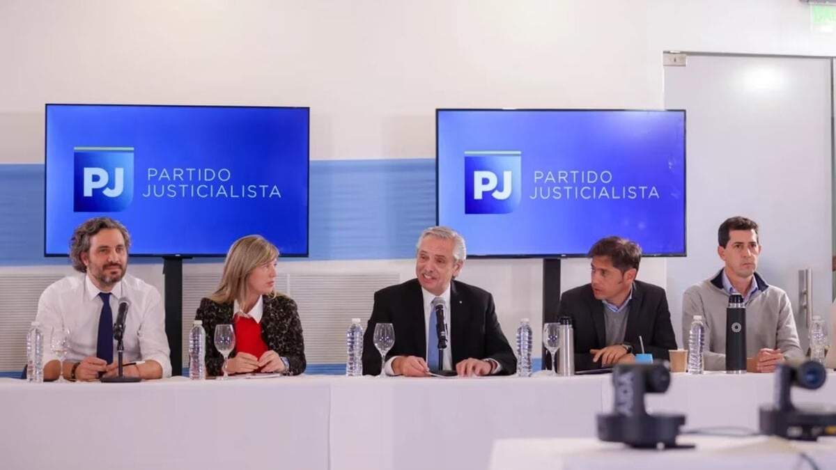 Reunión del PJ nacional con los integrantes del Frente de Todos. Fuente (Infobae).