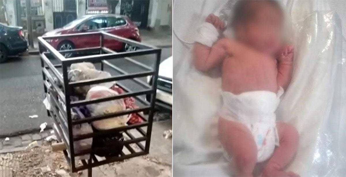 Según el parte policial, una bebé fue abandonada en un cesto de fierro de San Martín, provincia de Buenos Aires.