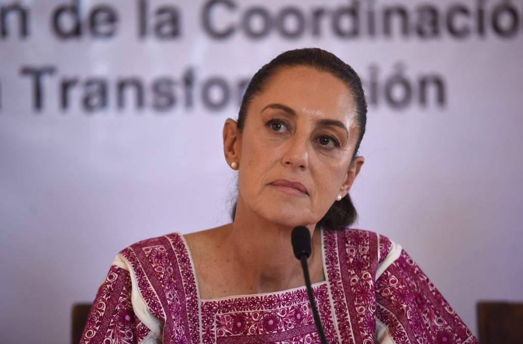 Claudia Sheinbaum, aspirante presidencial de Morena en conferencia de prensa en Tlaxcala