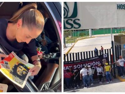 Profesores de la SNTE-CNTE protestan en visita de Sheinbaum a Chiapas (Video)
