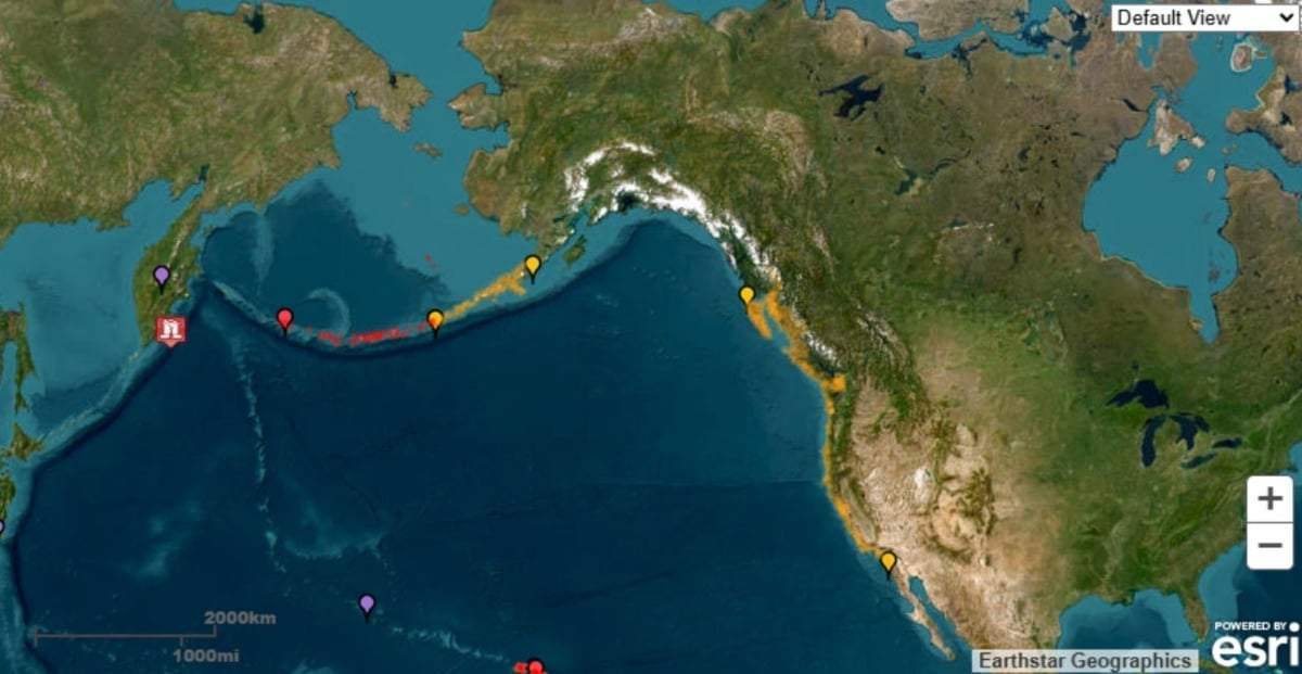 Zonas en alerta de tsunami
