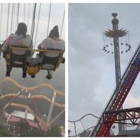 Visitantes de Six Flags quedan suspendidos a 74 metros de altura (Video)