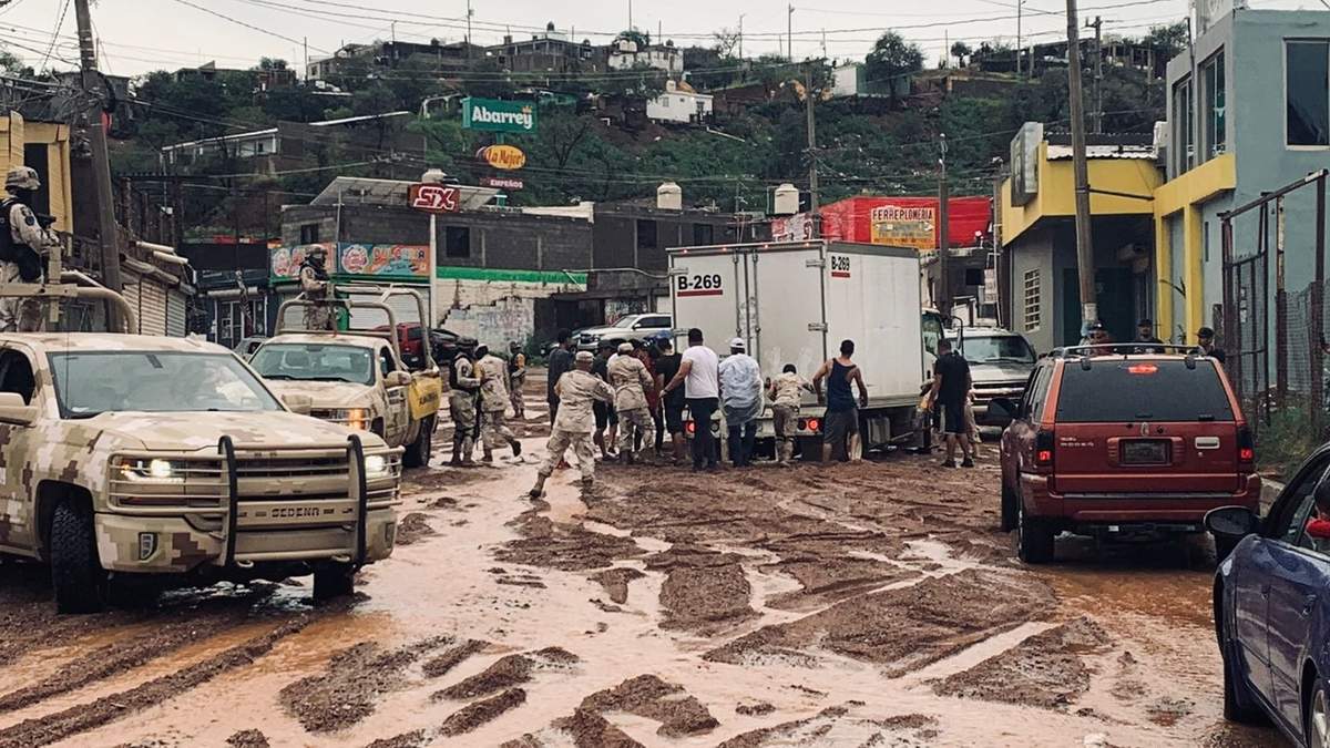 Fuertes lluvias en Nogales, Sonora