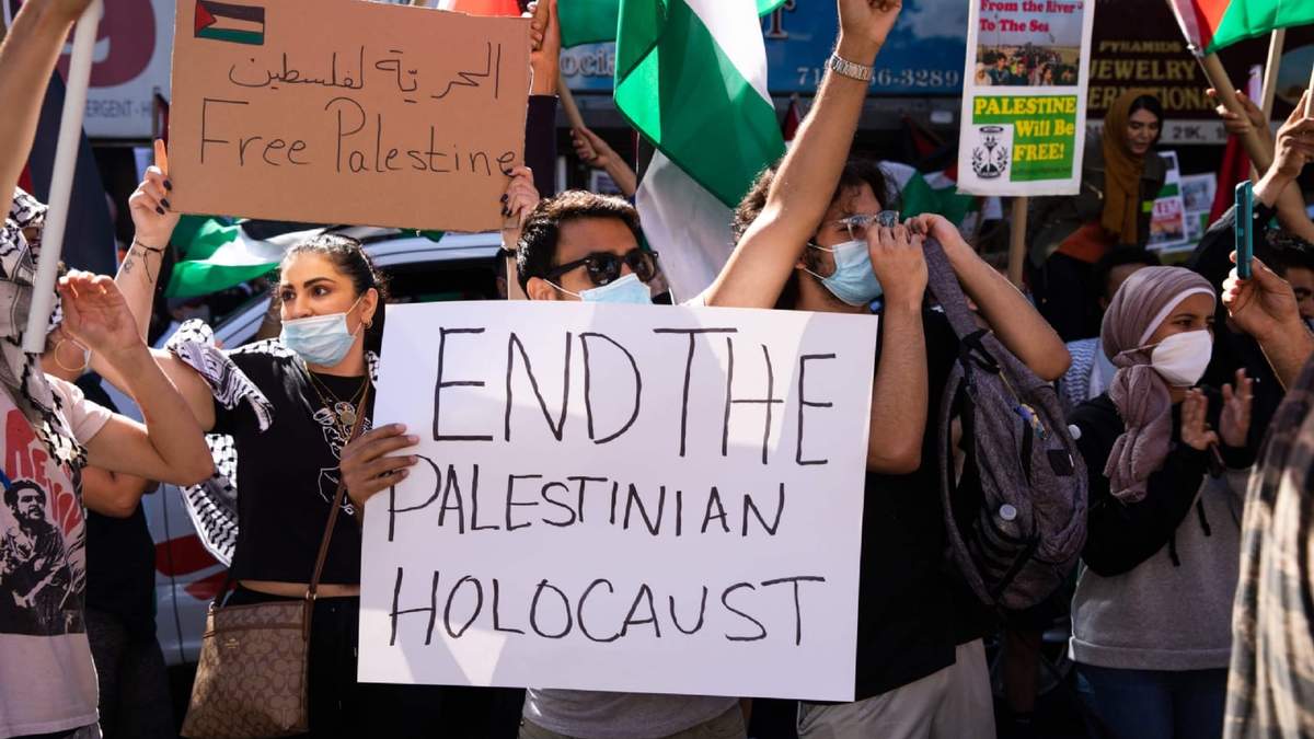 Personas protestas en Nueva York contra el asedio de Israel en Palestina. Fuente: (Twitter)